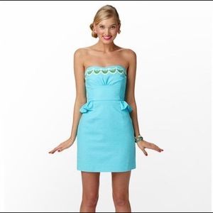 Lily Pulitzer Strapless Maybell Pepulum Dress